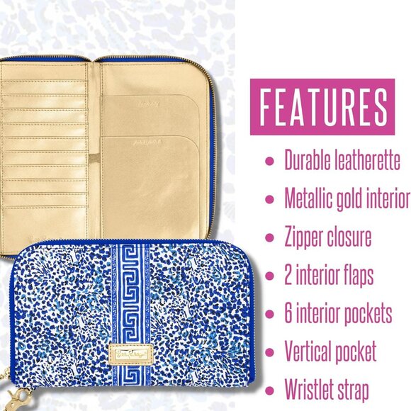 NWT Lilly Pulitzer travel wallet Passport Holder Twisted Up wristlet - Picture 2 of 4